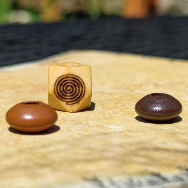 Zauberhaftes Naturholz-Dreadperlen Set - Holzliebe mit Spirale & Peace – Bild 2