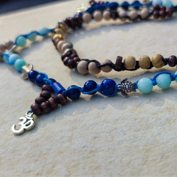 Kette/ Choker "Love blue Stones" mit Amazonit/ Lapislazuli / Blume & Baum des Lebens ॐ – Bild 2