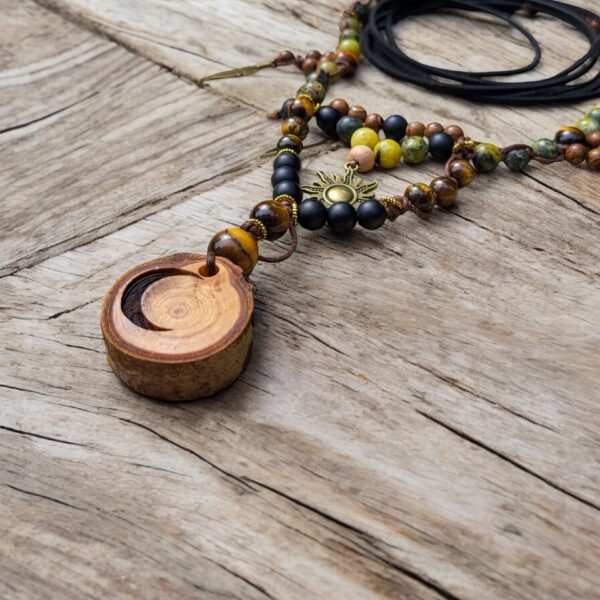 Kette/ Choker "Love Sun & Moon" mit Türkis, Tigerauge & Onyx