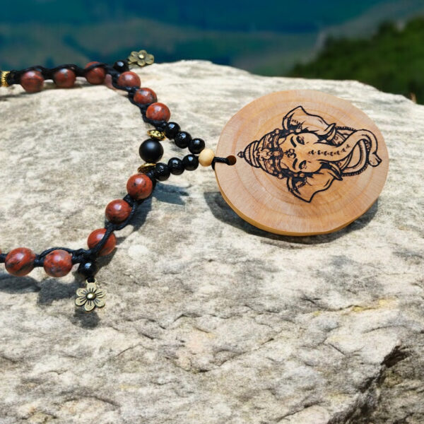 Kette/ Choker "Ganesha Spirit" mit Jaspis & Onyx – Bild 3