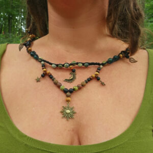 Kette/ Choker "Sonne, Mond & Sterne"